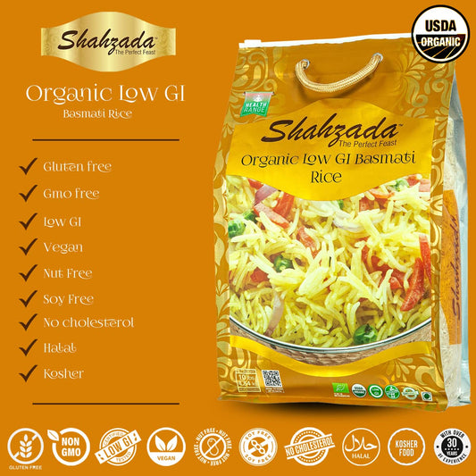 Health Range Bundle - 1 USDA Organic Low GI Basmati Rice 1 USDA Organic Brown Basmati Rice